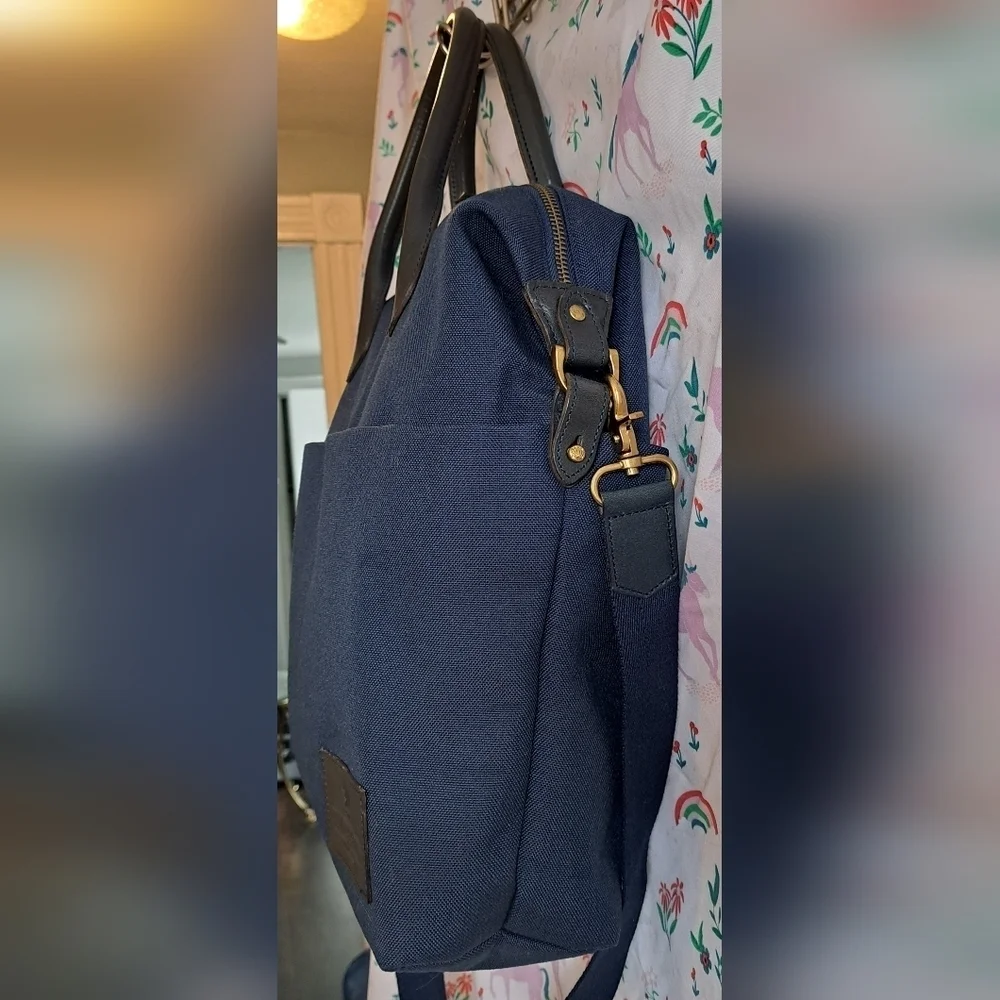 NWOT Made In Eden Navy Blue Cotton Quiet Luxury Crossbody Purse Tote Bag